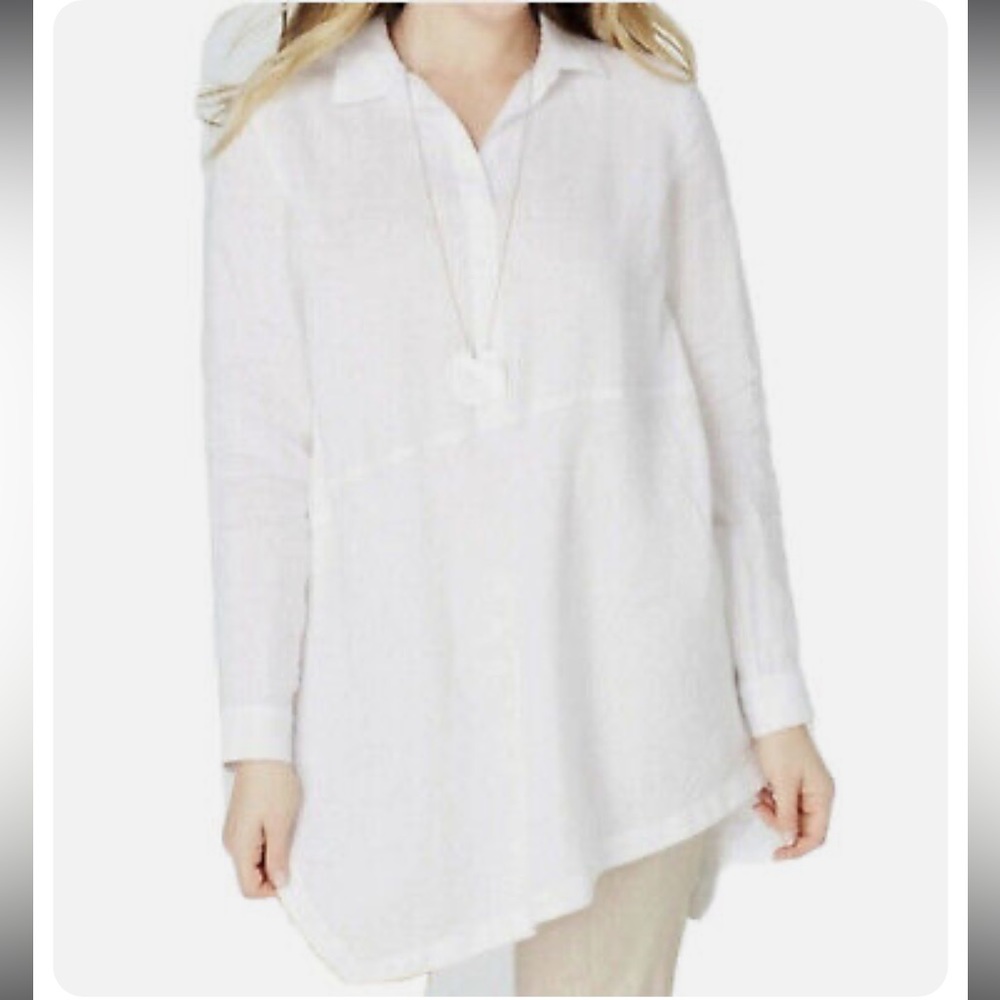 J Jill Love Linen Asymmetrical Hem Tunic